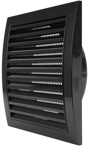 Repa Market Rejilla de ventilación de 150 mm color negra - rejilla de ventilación robusta - cubierta de ventilación HVAC, cubierta de conducto de escape, campana extractora
