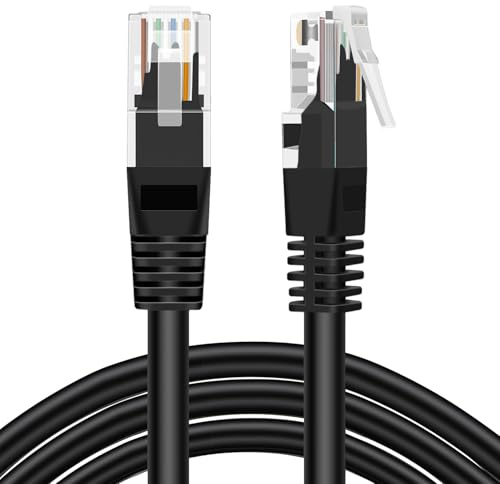 TNP - Cable Ethernet Cat 5e de 25 pies, cable de conexión de Internet Cat 5, cable de conexión Cat5e, conector RJ45, cable de red LAN, cable de conexión Cat5, cable de conexión de éter para