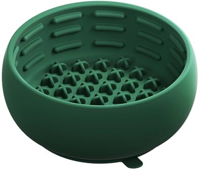 Interactive Dog Feeder - Slow Eating Bowl, Silicone Pet Dish, Anti Choking Bowl with Non Slip Base, Small Medium Dog Cat Feeding Tool with Enrichment Design, Healthy Training for Indoor Outdoor Pets
