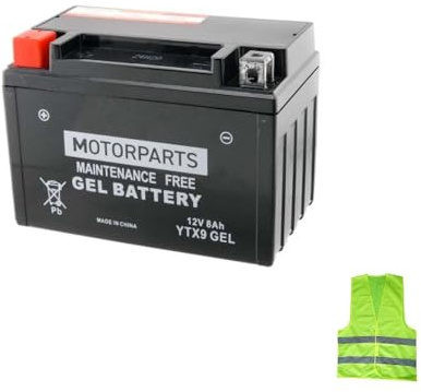 BATTERIA MOTO YTX9-BS 12VOLT 8AH AMPERE BATTERIE SCOOTER IN GEL COMPATIBILE CON BENELLI Leoncino 500 per anno 2017 al 2024 150X87X105MM FORNITA CARICA E PRONTA PER ESSERE UTILIZZATA