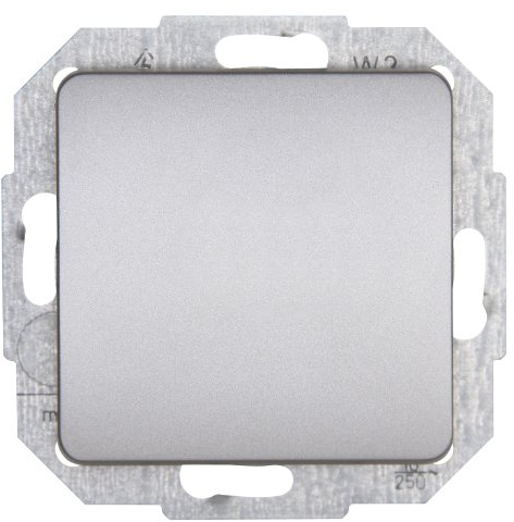 Kopp 618620081 MILANO Universalschalter (Aus-/Wechsel), stahlfarben