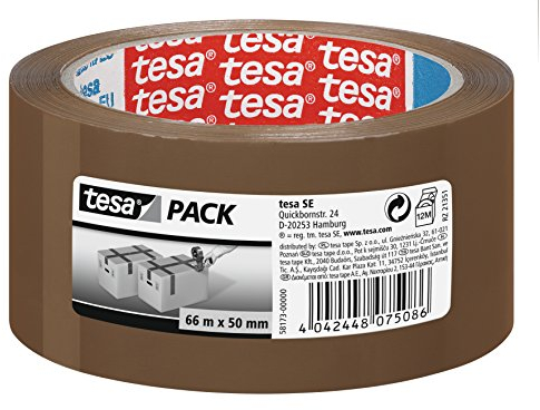 Tesa TE58173-00000-00 Tesapack Standard PP Ruidoso, Marrone, 66 m x 50 mm
