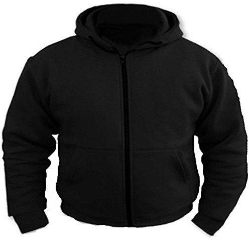 Sudadera con Capucha de Bikers Gear UK, para Motociclistas de Kevlar®, Protectores de CE (Medidas: 102 cm - 107 cm)