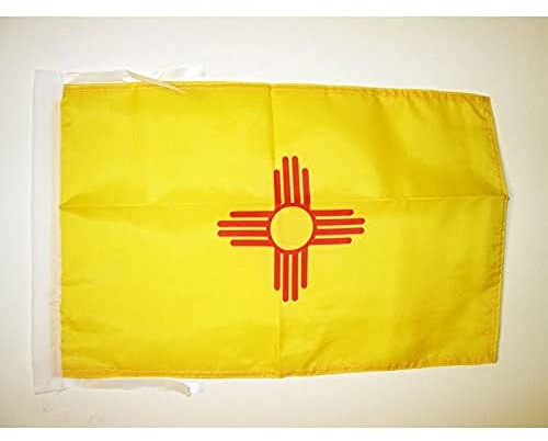 AZ FLAG Drapeau Nouveau-Mexique 45x30 cm Polyester 100D Cordelettes | Usage intérieur et extérieur Drapeau décoratif de l'état américain du Nouveau-Mexique New Mexico