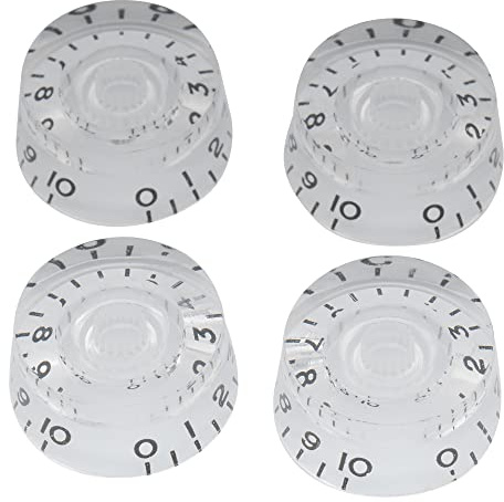 Musiclily Basic Metrisch Gitarre Speed Potiknöpfe Knobs Transparent 4 Stück | 18 Zähne,Volume Tone, für Epi LP SG E-Gitarre