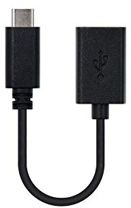 Nanocable 10.01.2400 - Câble 3A USB-C OTG USB 2.0, mâle-Femelle, Noir, 15cm