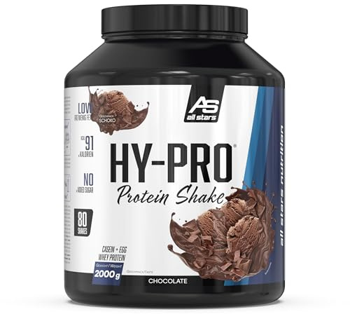 ALL STARS Hy-Pro 4-Komponenten Protein Pulver 2000g Schoko | Proteinpulver ohne Zuckerzusatz, Cremiger Shake mit 30g Eiweiß pro Portion, 4 hochwertige Proteinkomponenten fürs Training
