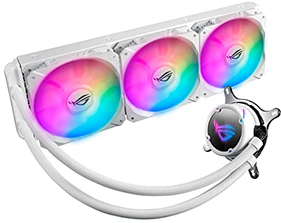 ASUS - ROG Strix LC 360 RGB White Edition, Enfriador de CPU líquido todo en uno (Aura Sync, 3 ventiladores de radiador RGB direccionables ROG de 120 mm, blanco)