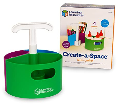 Learning Resources Create-A-Space Mini Aufbewahrungszentrum für Utensilien, stiftebox, stiftehalter, kinder schreibtisch organizer & klassenzimmer organisation, stifteköcher, schreibtischorganizer