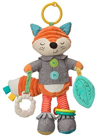 Infantino Go Gaga Playtime PAL Fox, Peluche sonajero Colgante para bebés, Juguete sensorial para recién Nacidos