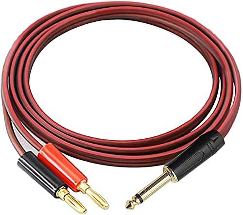 MEIRIYFA Cavo audio jack 6.35 mm a 4mm Spina a banana, Cavo audio con cavo per altoparlanti 1/4 TS per Applicazioni DJ, Mixer - 2M (da 6,35 mm a spina a banana)