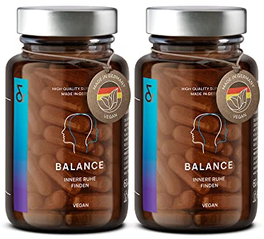 2er Set N°5 BALANCE – Serotonin & Dopamin Kapseln mit Ashwagandha, Rhodiola & Safran – Magnesium, Vitamin B12, B5 & B9 – Für innere Balance & Nerven – 120 Kapseln – Vegan