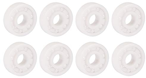 8 Stück Mini Kugellager, 608-2RS ZrO2 Keramik Miniatur Kugellager, Skateboard Kugellager, Longboard Kugellager Roller Skate Kugellager für 8mm Welle/Rute Projekte(8 x 22 x 7mm)