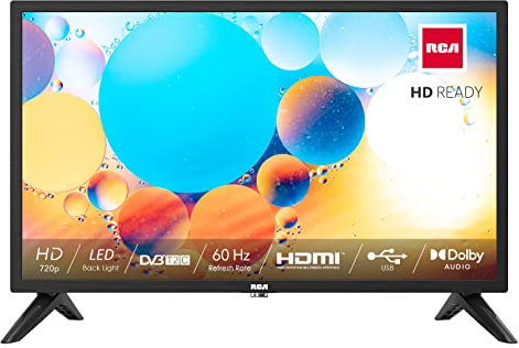 RCA RB24F1D 24 inch TV, Freeview HD Dolby Digital Audio TV, HD LED Backlighting Display, HDMI SCART USB Media Player Monitor for PS5 Xbox