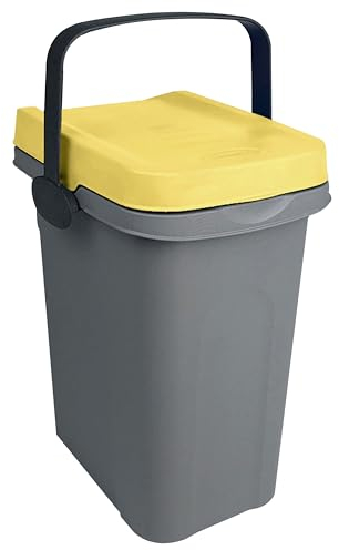 Windeleimer Geruchsdicht 7 Liter Gelb, Biomülleimer Küche Verschließbar, Bio Mülleimer Klein, Komposteimer Küche, Eimer mit Deckel, Abfalleimer Küche, Trash Bin, Biomüll, Kleiner Mülleimer mit Deckel