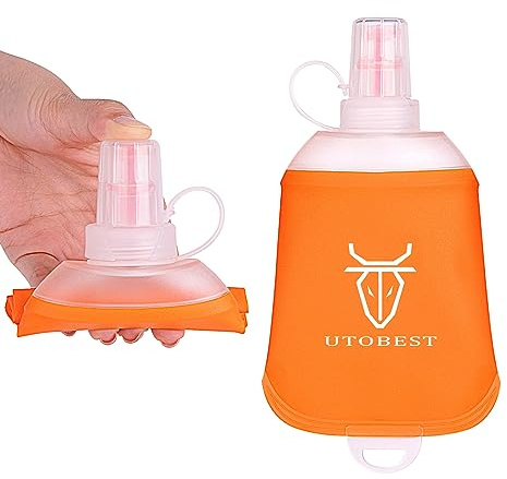 UTOBEST running soft flask,agua botellas flexible plegable,apto para Chaleco para correr,fácil de limpiar,Sin goteo agua,Comodos y sin sabor a plastico，BPA free，150ml/200ml/250ml/350ml/500ml
