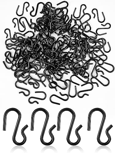 Sheryl&Rain Mini S Hooks for Hanging 120Pcs,1 Inch Small Black Hooks,S Shaped Hanging Hooks,Metal Hooks Connectors for Hanging Jewelry Basket Keys Crafts Fairy Lights Ornament Decoration