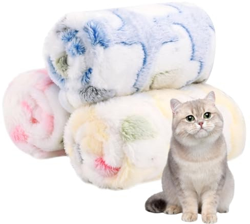 Jodsen 3 Pezzi Coperta per Cani e Gatto, 60 * 40 cm Lavabile Soffice Durevole, Morbide Coperte per Animali Domestici e Cuccioli, per Piccolo Cane