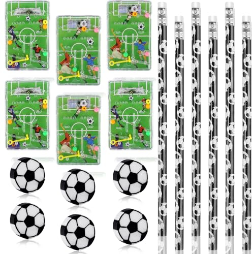 Dncvb 36 stycken fotbollstema brevpapper, 12 fotbollspennor 12 fotbollspennor 12 st fotbollsflupperspel fotbollsprylar barn fotbollsprylar för skolmaterial födelsedagsfestfavoriter
