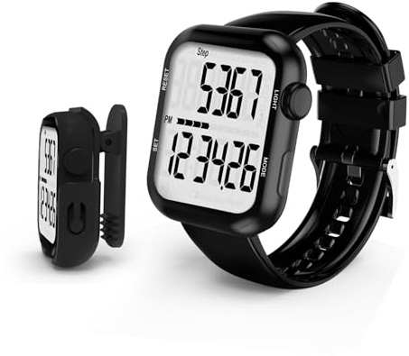 Pedometer Watch, Multi-Function Pedometer for Walking Steps and Miles, 3D Super Accurate Step Counter, Track Steps for Men Women Seniors
