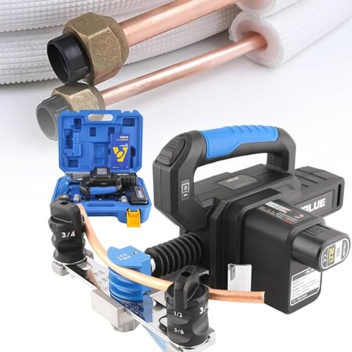 Elektrischer Rohrbieger for weiche Kupferrohre, hydraulisches Rohrbieger-Set 1/4-7/8 Hvac-Kupferrohrbieger-Werkzeugsatz, 90°-Biegung mit 7 Matrizen
