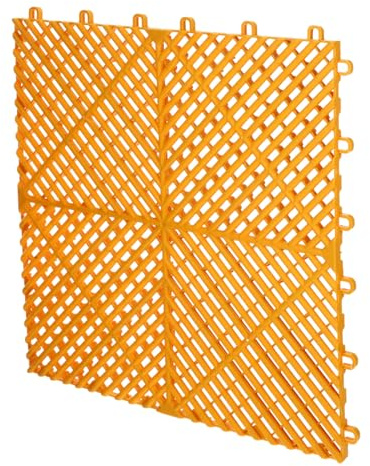 OSALADI Tappetino Ad Incastro Per Autolavaggio Piastrelle Drenaggio Antiscivolo in Plastica Per Box Doccia Piscine e Aree Umide Facili Pulire e Resistenti Giallo