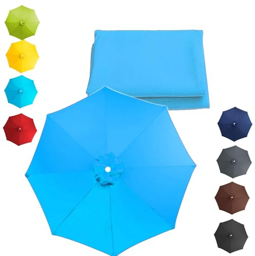 300cm Sonnenschirm Ersatzbezug Ersatz Bespannung für Gartenschirm 8-Rippen Gartenschirm Ersatz Baldachin Anti-Ultraviolett Überdachung für Terrassenschirm Tischschirm Marktschirm Ersatzabdeckung (Col
