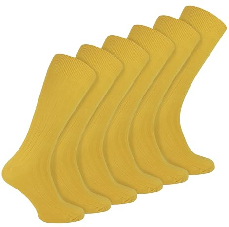 Sock Snob 6er Pack Herren Socken Gerippt Baumwolle Atmungsaktiv Socken mit Komfortbund