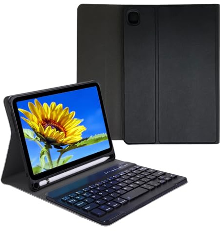 leleyo Funda con Teclado para Tablet iPad Mini 1/2/3/4/5 de 7.9 Pulgadas, Cubierta Inteligente magnética con Teclado Bluetooth inalámbrico extraíble para iPad Mini 1/2/3/4/5, Color Negro