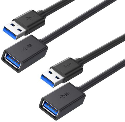 XCZZYB 2 Pack 1.65FT USB 3.0 Extension Cable Type A Male to Female Extension Cord Withstands Fast Data Transfer Compatible with USB Keyboard, USB Hub, Mouse, Webcam, Printer, Hard Drive and More