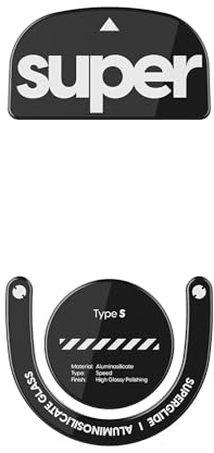 Super Glide Glass Mouse Pads - Super Smooth Slide, Polished Round Edge, Super Fast Gaming Mouse Pads with Durable Sole for Logitech G Pro X Superlight2 (Type-S, Black)