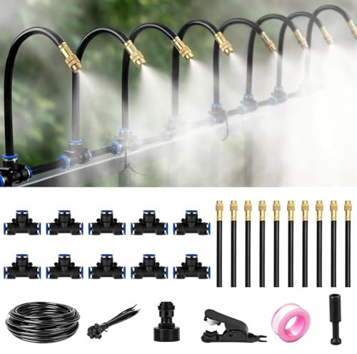 Irrigation System Kit, 360° Bendable Garden Watering System, Automatic Drip Irrigation Watering System, 10M/32.8Ft Irrigation Hose, Adjustable Sprayer System for Garden Outdoor Plants