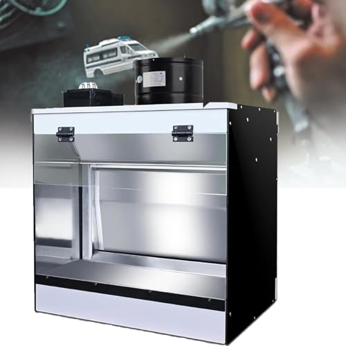 Tavolo da Lavoro per Cabina aerografo Hobby, Kit per Cabina di verniciatura Hobby, Cabina di verniciatura aerografo con Cascata, con potenti ventole di Scarico Doppie, Illuminazione a LED (50 * 50 *