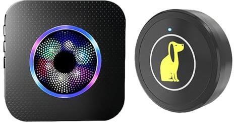 Buzzer Wireless - Cappa Porta Cani | Alloggio Per Cani A Casa Piena | 5 Livelli Di Volume Pulsante Impermeabile Per L'Allenatore Per L'Appartamento Accesso Al Cortile Segnale