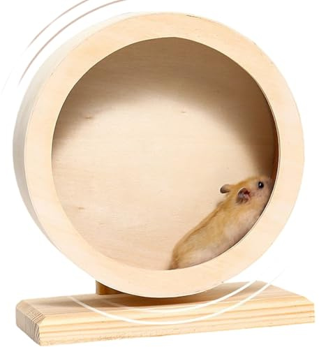 Pesoncarl Hamsterhjul 15 cm vattentät fuktsäker stabil trä tyst hamsterhjul för dvärghamstrar, gerbil råtta, små djur