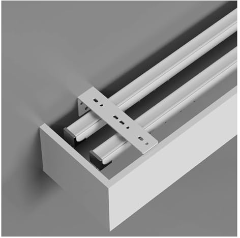 Bastone per tende 4 in 1 con doppi binari, set di binari per tende da finestra con cassonetti e mantovana(Size:1.4m (4.6ft),Color:Supporto da parete)