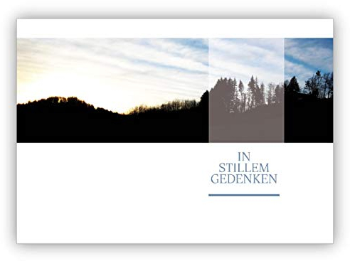 Kartenkaufrausch 5 Stück Edle Foto Trauerkarte mit Umschlag Set/Kondolenzkarte mit Wald Landschaft: In stillem Gedenken