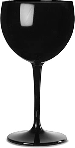 bar@drinkstuff Polycarbonate Balloon Wine Glasses Black 12.3oz / 350ml - Set of 4
