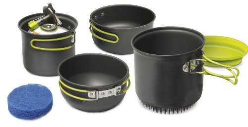 Alu Camping Geschirr-Set PINGUIN Quadri X