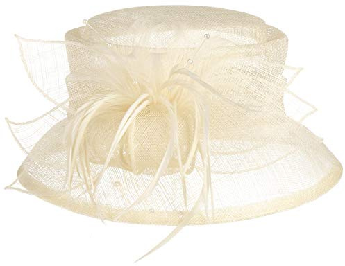 McBURN Mareana Cloche Glockenhut für Damen Kopfschmuck Haarschmuck Winter Sommer (One Size - beige)