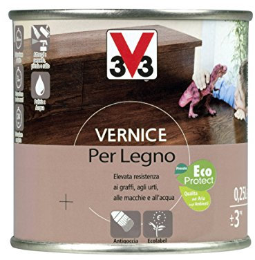 V33 Vernice Per Decorare E Valorizzare I Rivestimenti Interni In Legno, Resa 12mq / L Circa Noce Chiaro 250 Ml