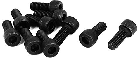 sourcing map 10 Stück 12.9 Sechskantschraube Schraube Zylinderkopfschrauben | Schwarz, M8 x 20mm, Legierter Stahl