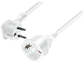 Schutzkontakt-Flachstecker - Verlängerungskabel mit Winkelstecker Beschreibung:passt perfekt hinter alle Möbel, nur 10 mm dick, 2,0 m, weiß