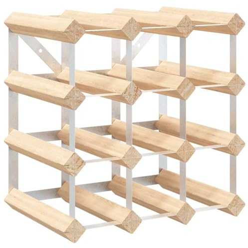 vidaXL Weinregal für 12 Flaschen Massivholz Kiefer