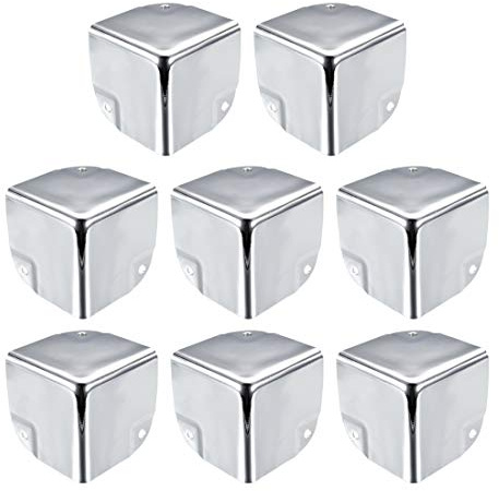 sourcing map Eckenschutz Kantenschutz Abdeckung Metall Box Silber Ton 50 x 50 x 50mm-8Stk