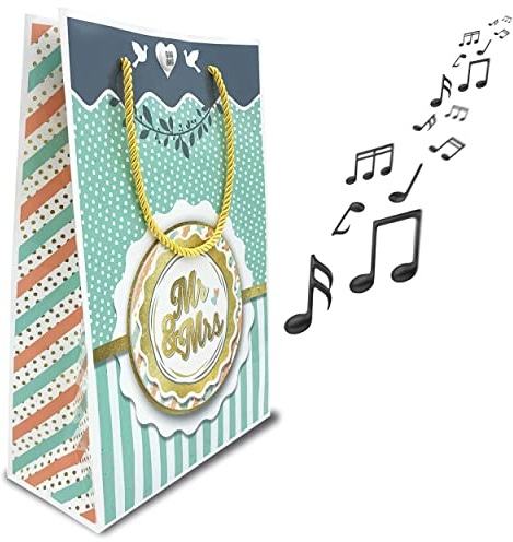 bentino MUSIK-Geschenktüte zur Hochzeit, beim ÖFFNEN der Tasche ertönt der Hochzeitsmarsch, tolle Geschenkverpackung für die Trauung, GagBag