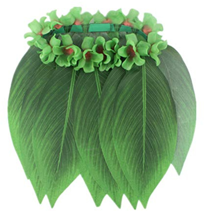 PRETYZOOM Hula Rock Grün Blattrock Mit Elastischem Bund Tropischer Hawaii Party Rock Für Damen Luau Kostüm 28 Zoll Taille Verstellbar