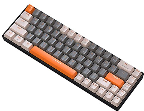 Louttary K68 Teclado MecáNico para Juegos 2.4G Teclado MecáNico InaláMbrico Bluetooth de Modo Dual Teclado MecáNico Intercambiable en Caliente A