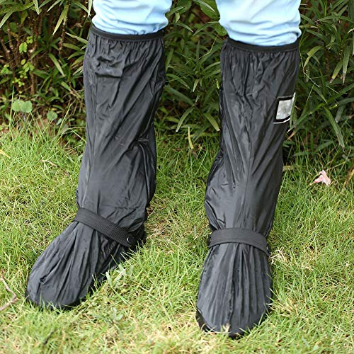 Reminnbor Funda impermeable para botas de lluvia | Motocicleta Scooter Bicicleta Ciclismo Impermeable Antideslizante Cubierta de zapatos para senderismo al aire libre Camping Pesca (L-Negro)