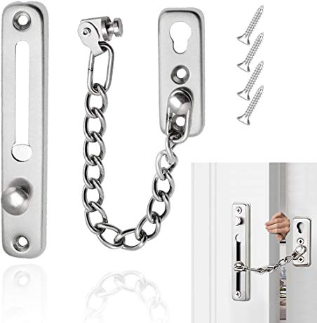 HONGECB Tür Sicherheitskette, Edelstahl Türkette, Tür Latch Guard Kette, Türkette Sicherheitsschloss, Türkettenschloss mit Schraube, für Home Hotel Innentüren und Fenster